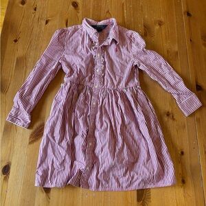 Polo by Ralph Lauren Pink and White Striped Dress